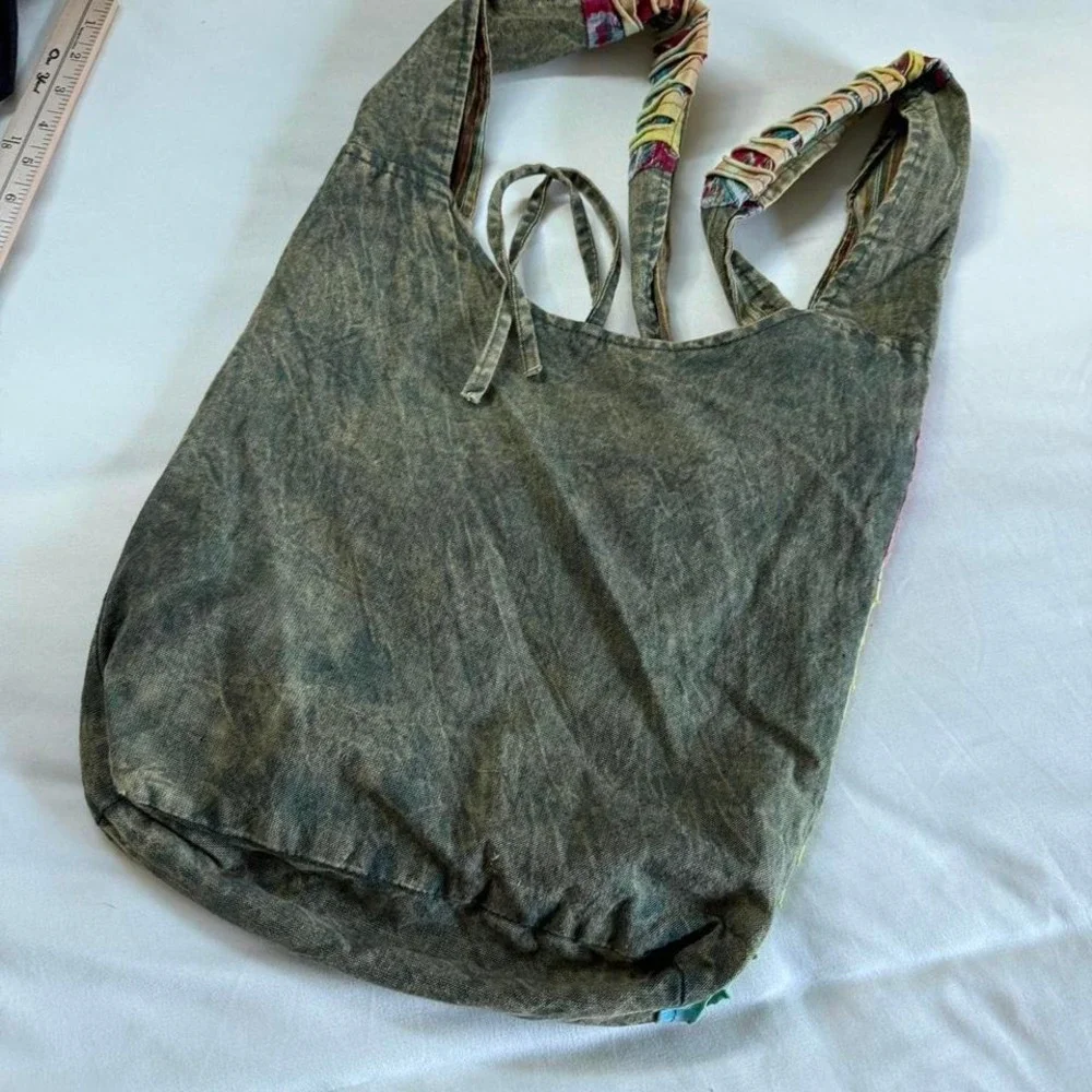 y2k patchwork crossbody bag  y2k patchwork boho sling bag one size - Picture 6 of 6